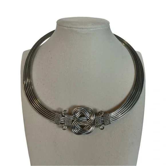 Silver Celtic Knot Choker Necklace - Picture 2 of 7